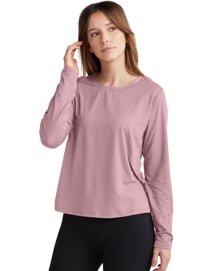 Champion Womens T-Shirt NZ - Soft Touch Cutout Long-Sleeve Beige ( 2079-WTGVP )